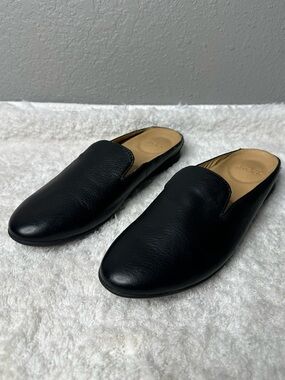 Dansko Lexie Black Milled Nappa Leather Slip On Mules Shoes Size 37 Us 6.5-7
